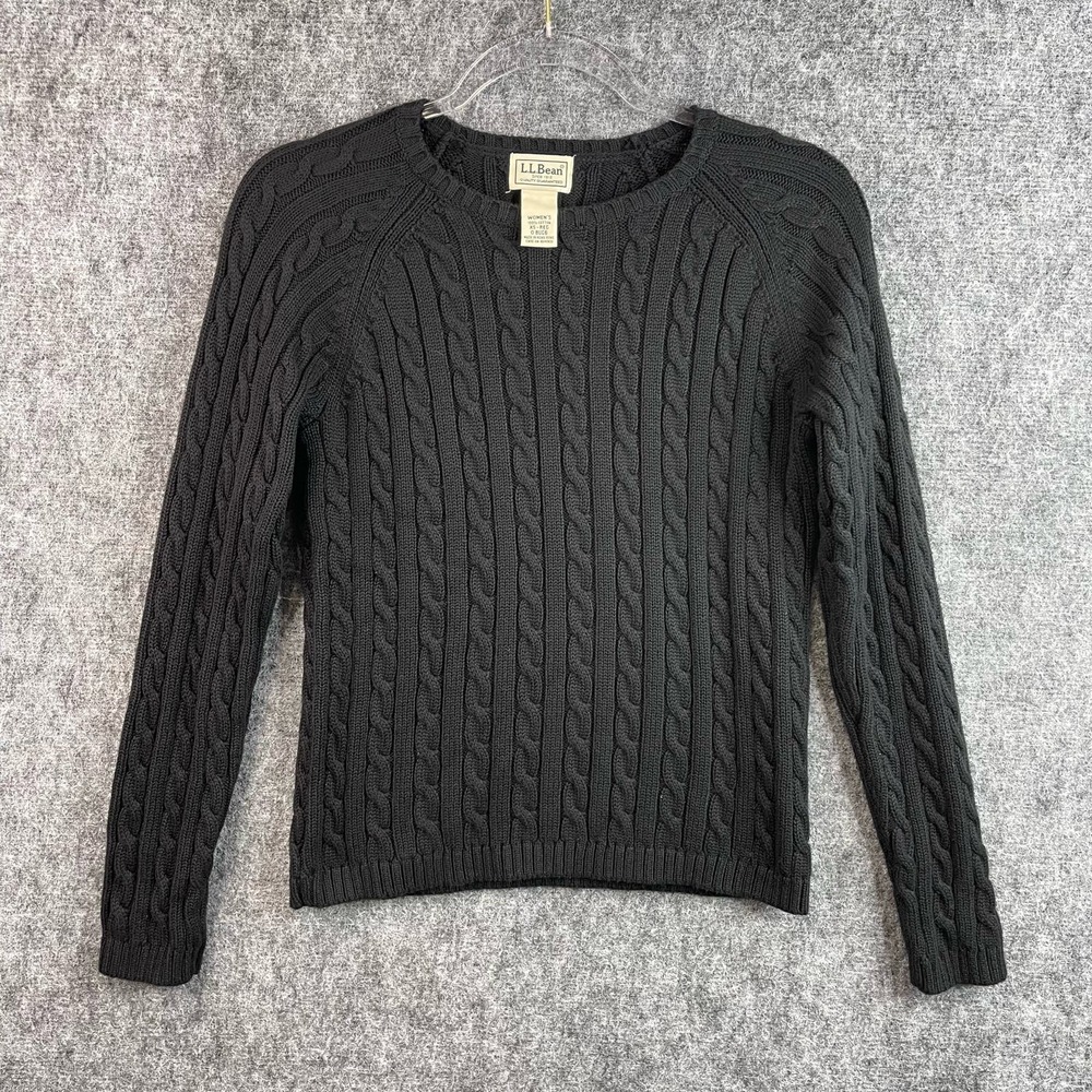 L.L.Bean‎ Womens Pullover Knit Sweater Size XS Black